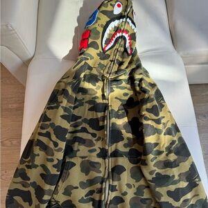 Bape ABC Camo Shark Full Zip in Green